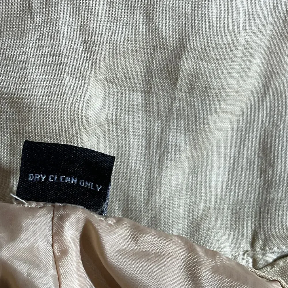Godbody Linen Pants Mens Size XL Tan Straight Leg Pleated Front‎ Vacation Resort